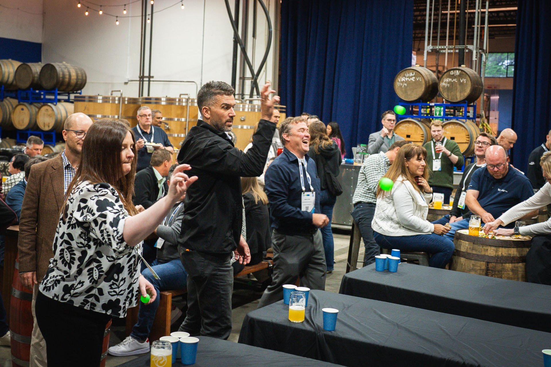Whiskey pong networking event