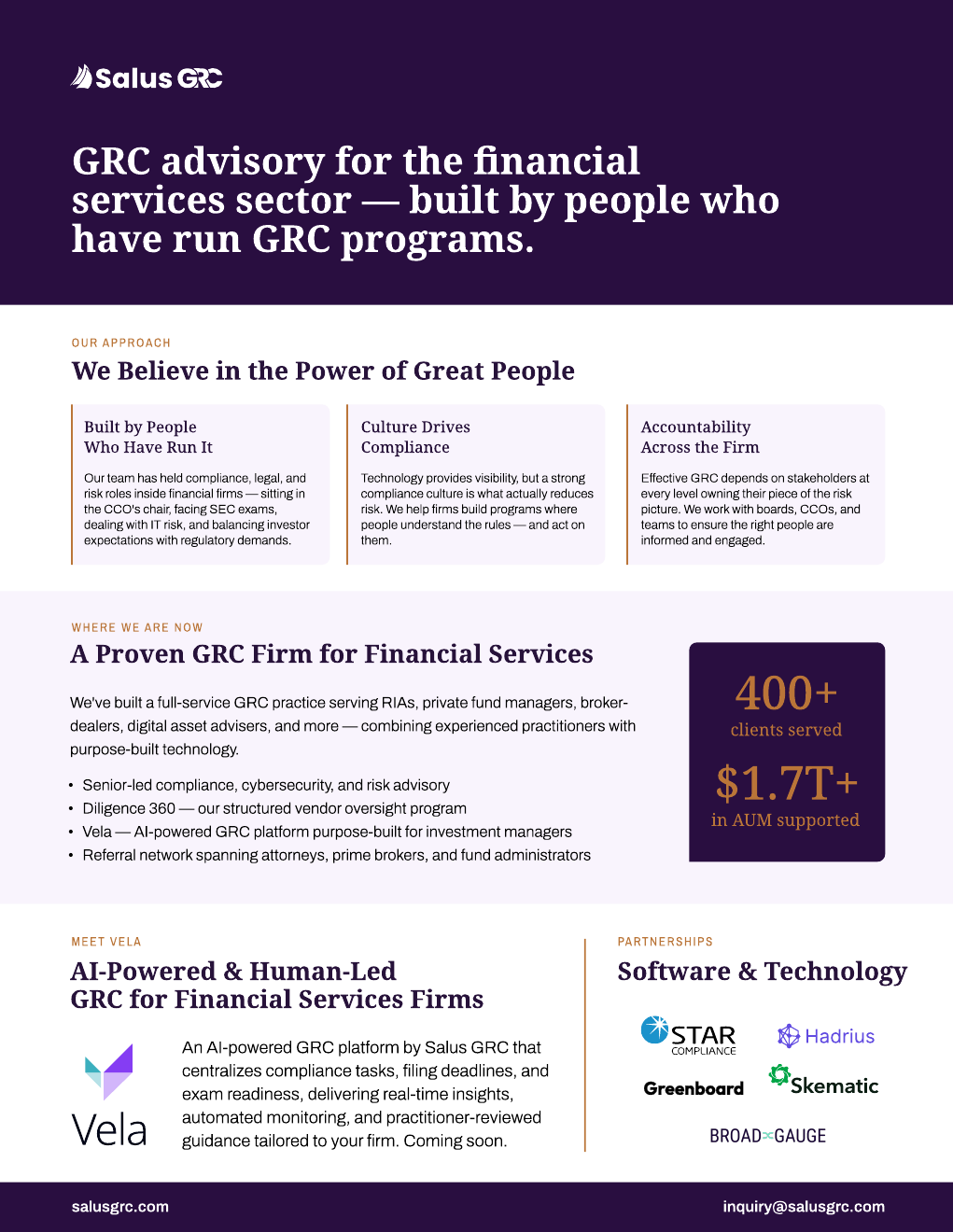 Salus GRC — miscellaneous design work